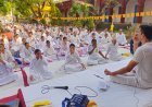 योग दिवस पर कराया योग और ध्यान