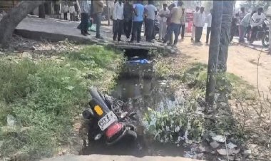 हादसे के बाद दबंगई, बाइक नाले में फेंकी