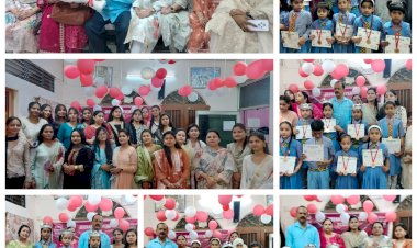 मेधावी बच्चों को मिला सम्मान, स्कूल में गूंजे तालियां