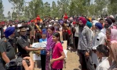 बहेड़ी: सैन्य सम्मान के साथ शहीद मनदीप सिंह को अंतिम विदाई; गमगीन माहौल में गूंजे 'भारत माता की जय' के नारे