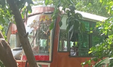 मीरगंज में हाईवे किनारे खाई में गिरी रोडवेज बस, 6 यात्री घायल, मची चीख-पुकार