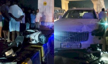 मोदीपुरम के पास कार-स्कूटी की भीषण टक्कर, स्कूटी सवार गंभीर घायल
