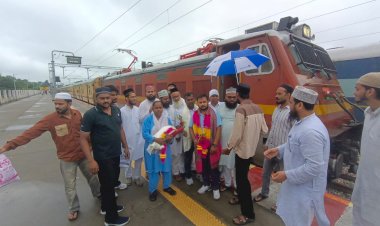 अजमेर रेल सेवा शुरू, बहेड़ी स्टेशन पर चालक दल का स्वागत