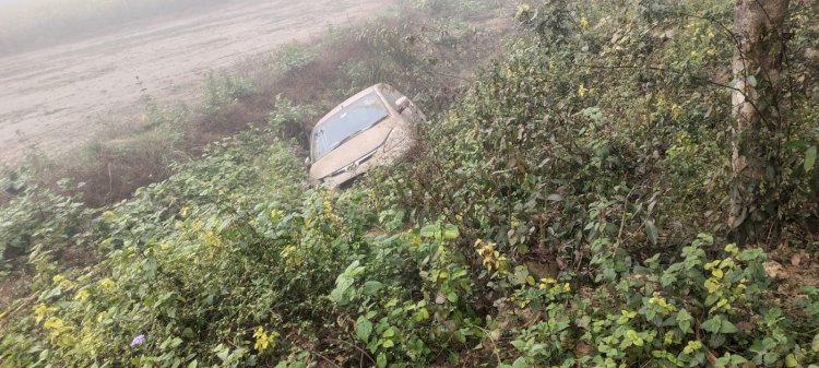 हादसा: कार खाई में पलटी भाई-बहन की मौत, चार घायल