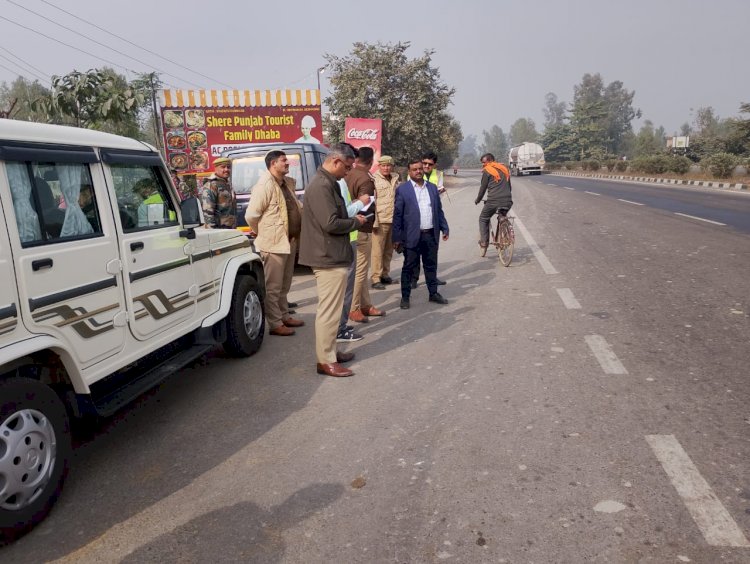 मीरगंज में सड़क दुर्घटनाओं पर अंकुश लगाने सक्रिय प्रशासन, हाईवे कट पॉइंट्स का गहन निरीक्षण